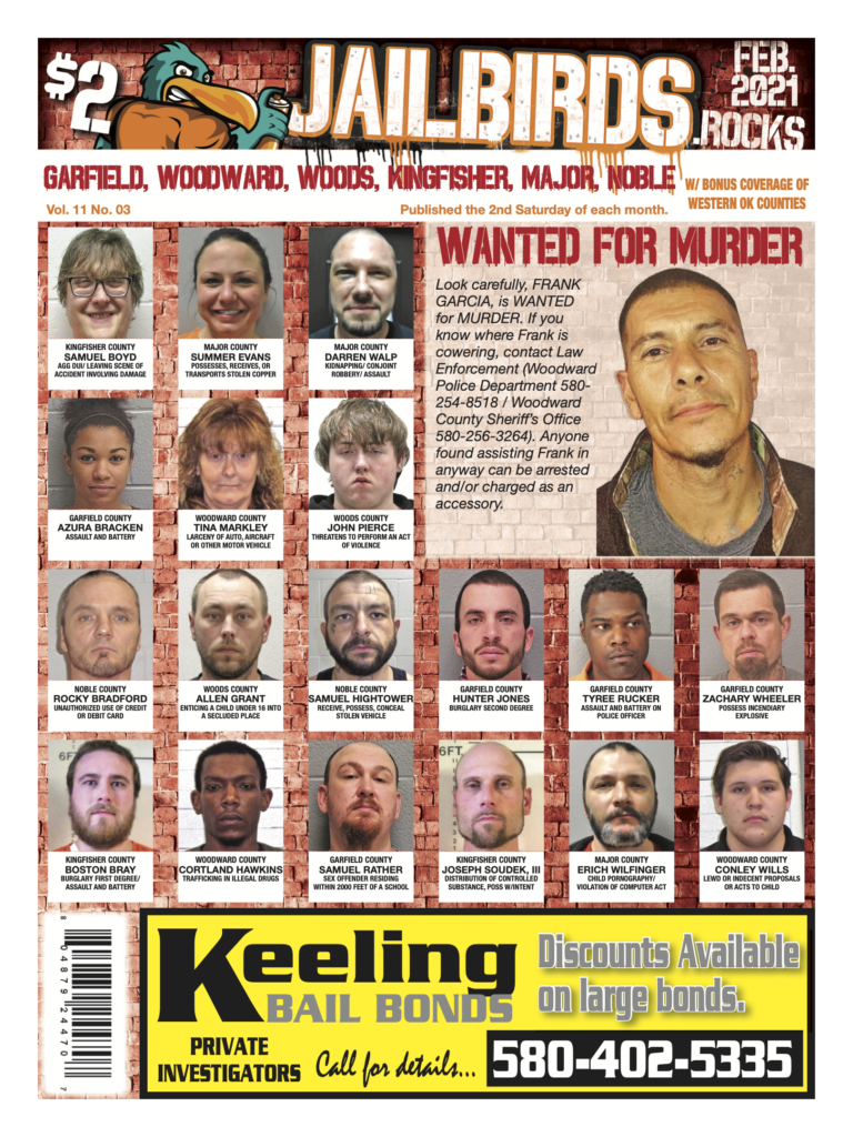 GARFIELD, WOODWARD, WOODS, KINGFISHER, MAJOR, NOBLE February 2021