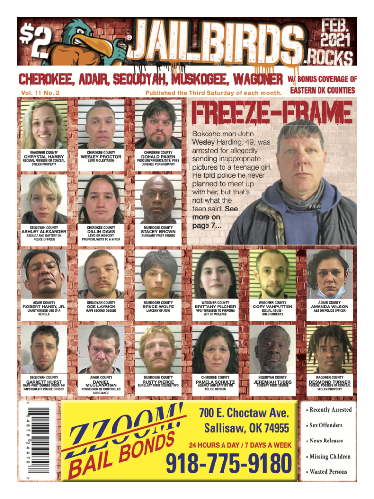 CHEROKEE, ADAIR, SEQUOYAH, MUSKOGEE, WAGONER February 2021 JAILBIRDS